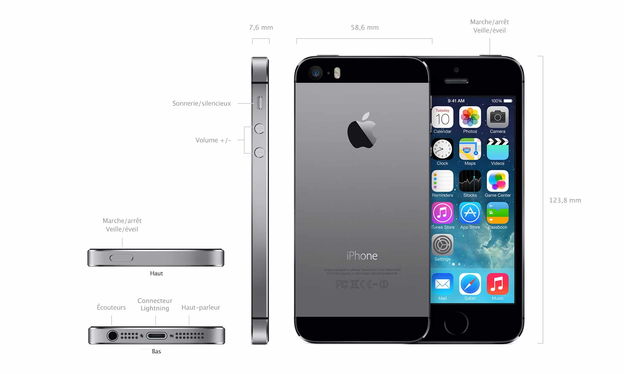 Apple iPhone 5S Gris sidéral 64 Go iPhone 5S Gris sidéral 64 Go