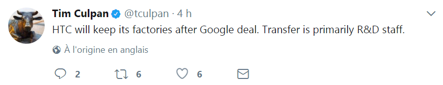 L'accord entre Google et HTC a été confirmé