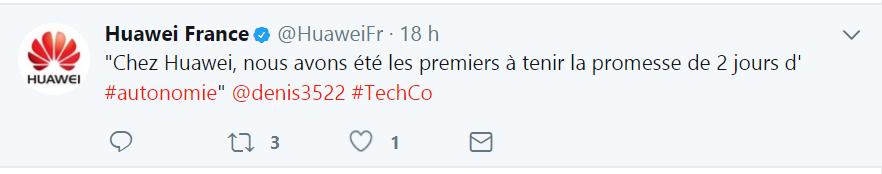 Huawei promet une autonomie de deux jours