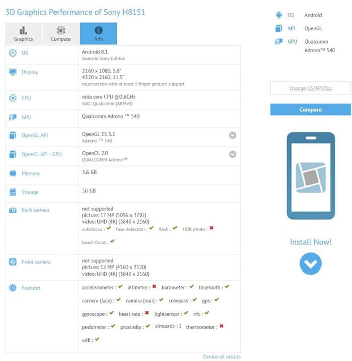Le Sony Xperia H851 proposera probablement un écran borderless