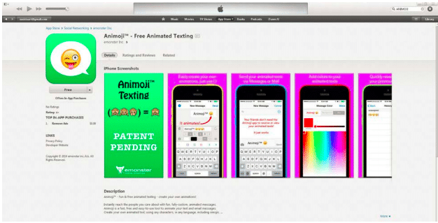 L'application ANIMOJI de Emonster existe sur l' App Store