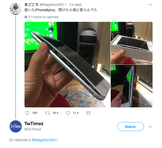 Les premières images d'iPhone 8 plus déformées ont été publiées sur Twitter