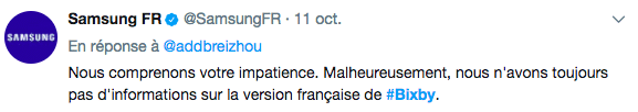 Aucune date n'a encore officialisée à ce jour pour Bixby en français