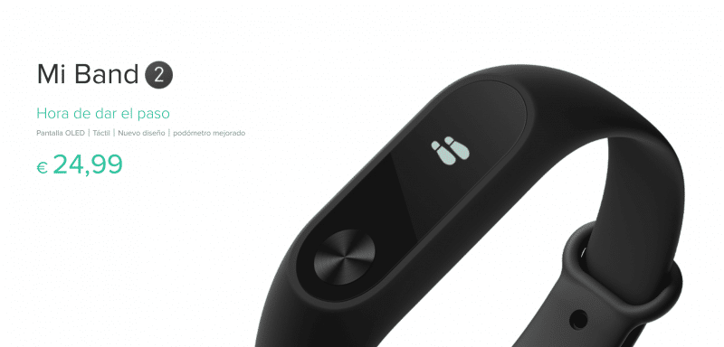 La montre MiBand2 est disponible en Espagne.