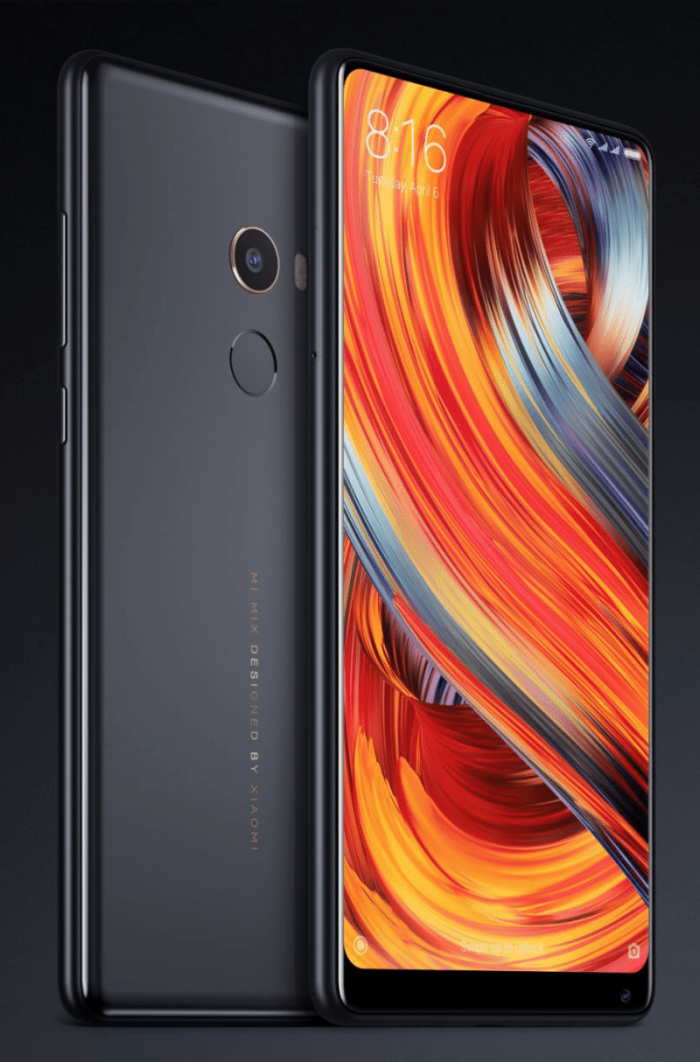 Vue officielle du MiMix2 de Xiaomi.