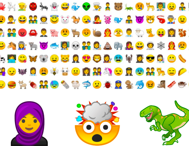 Les émojis de la dernière version d'Android et ce à quoi elles ressemblent.