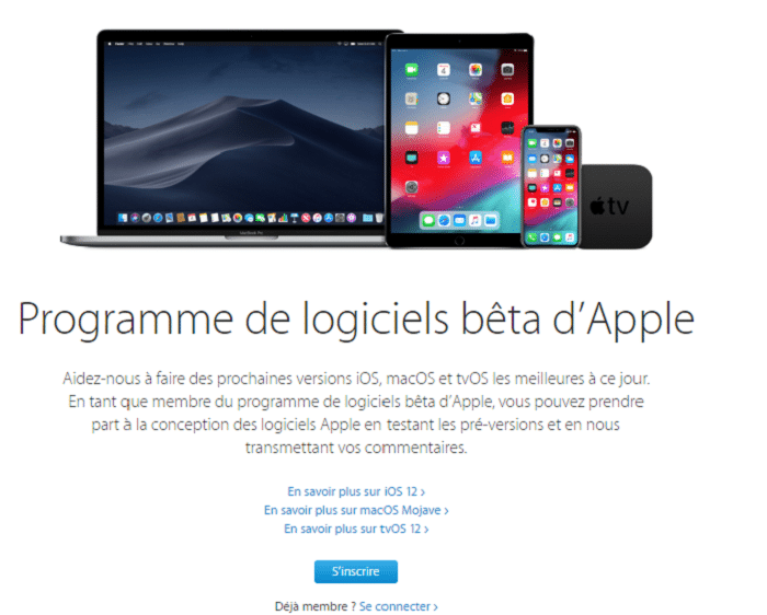 Bêta publique iOS 12 disponible sur le site Apple