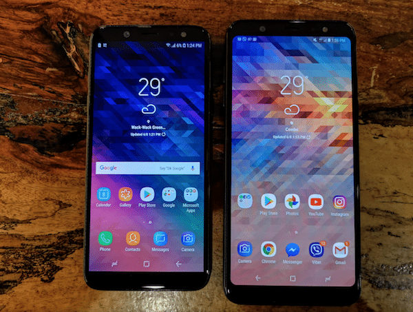 Samsung Galaxy A6 et A6+ différence de taille