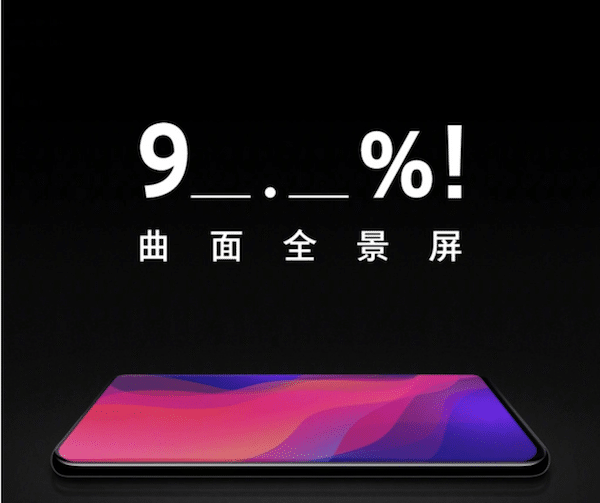 Occupation écran supérieure à 90% pour Oppo Find X.