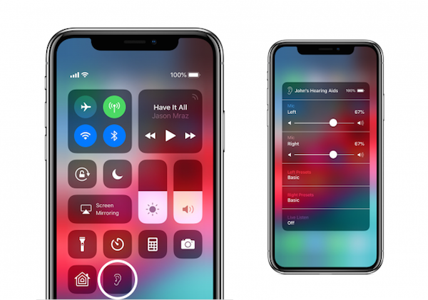 Live Listen mis en place sur IOS 12