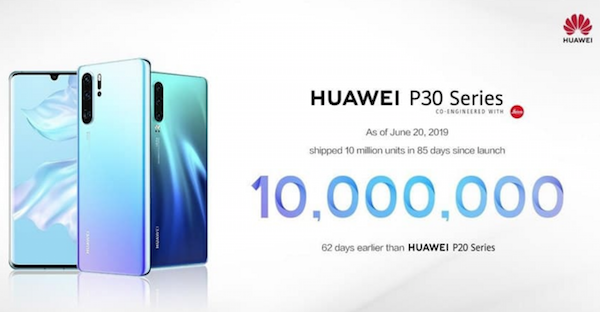 10 millions de ventes pour le P30 de Huawei